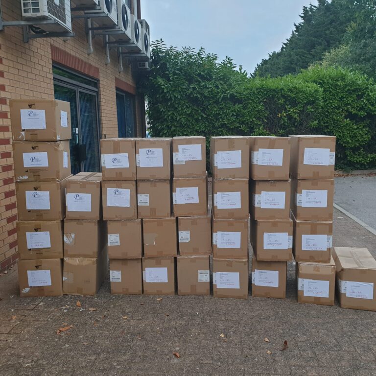 PPE boxes ready for shipment